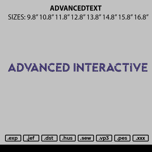 Advancedtext Embroidery File 6 sizes
