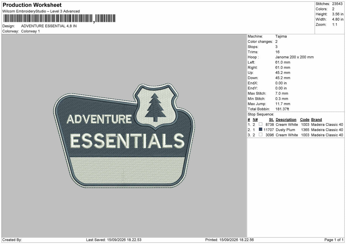 Adventure Text 1509 Embroidery Machine Design File 6 sizes