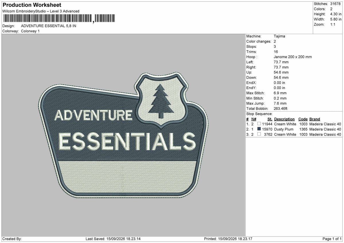 Adventure Text 1509 Embroidery Machine Design File 6 sizes