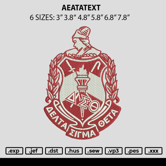 Aetatext Embroidery File 6 sizes