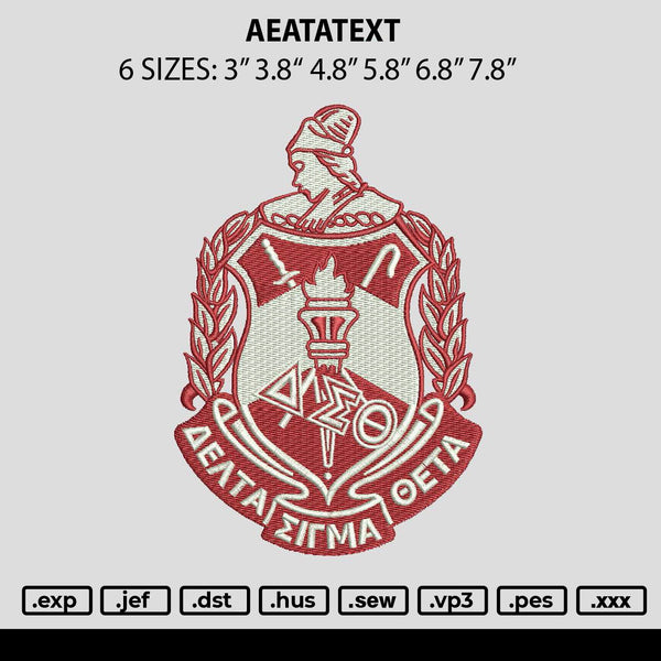 Aetatext Embroidery File 6 sizes