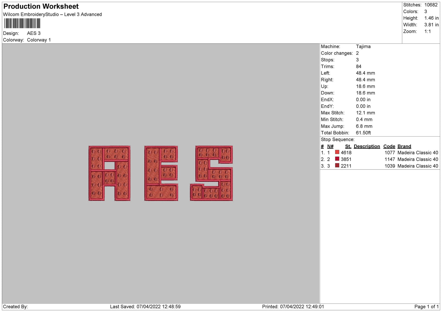 Aes Embroidery File 5 size