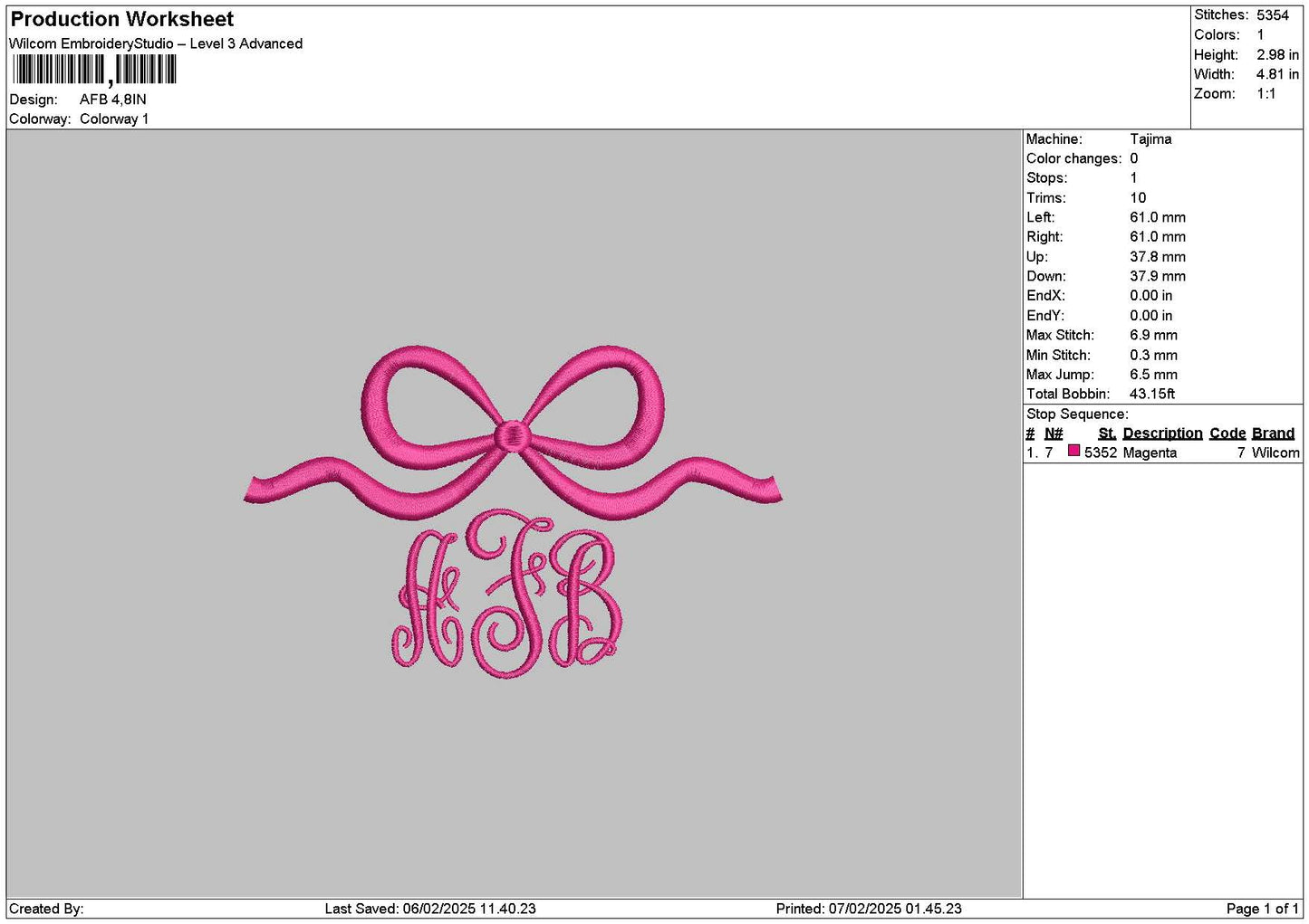 Afbtext Embroidery File 6 sizes