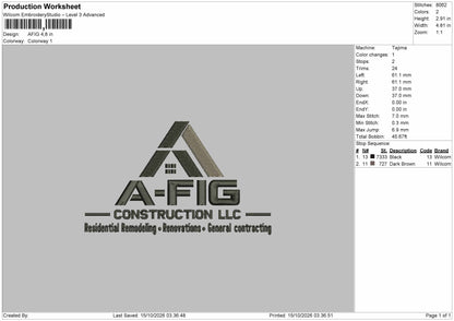 Flig Text Embroidery Machine Design File 6 sizes