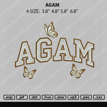 Agam Embroidery File 4 size
