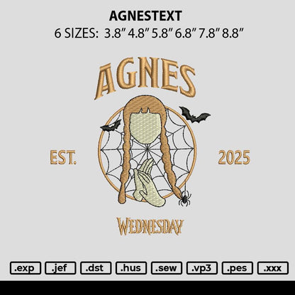 Agnestext Embroidery File 6 sizes