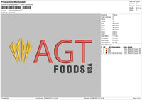 AGT Foods Embroidery File 5 sizes