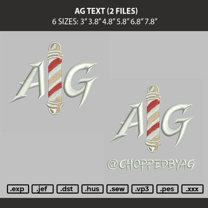 Ag Text Embroidery Machine Designs 2 Files