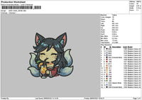 Wolf Chibi 01 Embroidery File 6 sizes