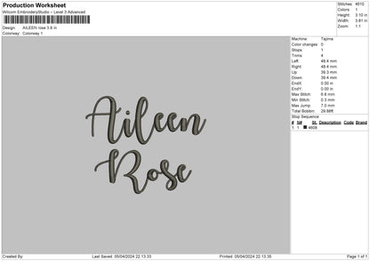 Aileenrose Embroidery File 6 sizes