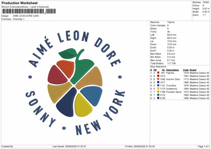 Aime Text Embroidery Machine Design File 6 sizes