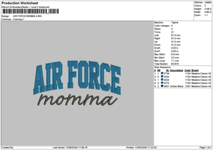 Mommatext Embroidery File 6 sizes