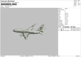 Airplane Embroidery File 5 sizes