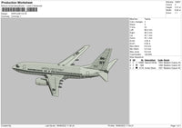 Airplane Embroidery File 5 sizes