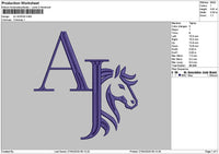Aj Horse Embroidery File 6 sizes