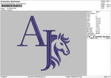 Aj Horse Embroidery File 6 sizes