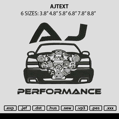 Ajtext Embroidery File 6 sizes