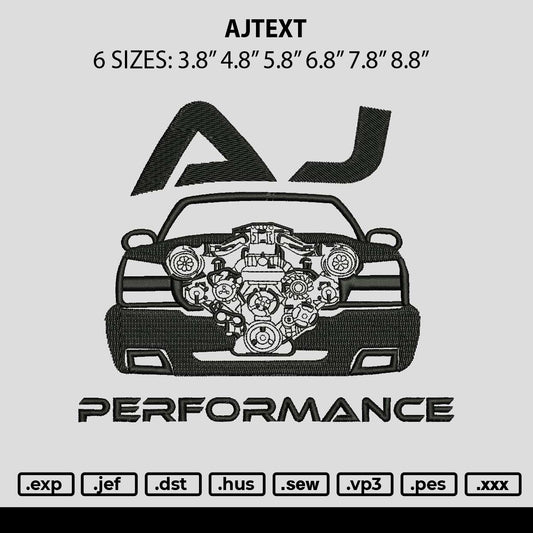 Ajtext Embroidery File 6 sizes