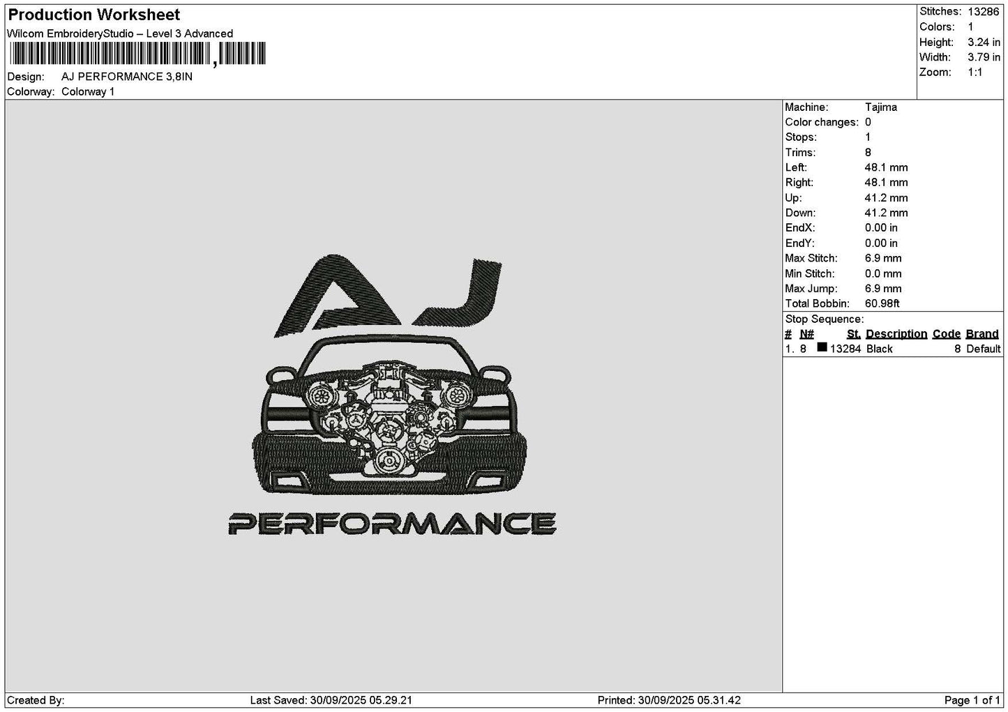 Ajtext Embroidery File 6 sizes
