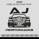 Ajtext Embroidery File 6 sizes