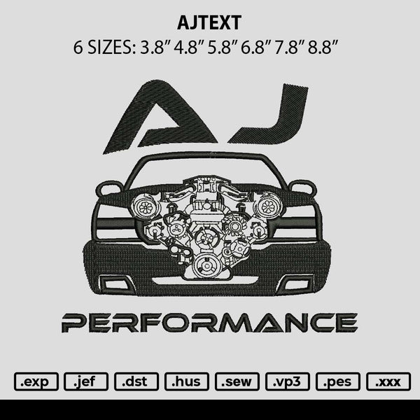 Ajtext Embroidery File 6 sizes