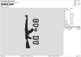 AK43 Embroidery File 6 sizes