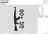 AK43 Embroidery File 6 sizes