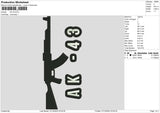 AK43 Embroidery File 6 sizes