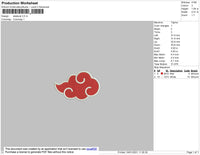 Akatsuki Logo Embroidery File 5 size