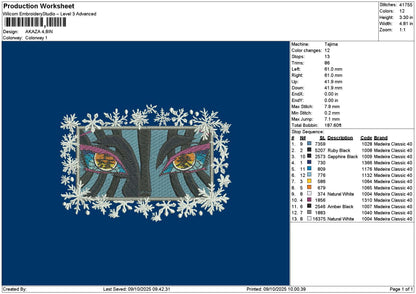 Akazasnow Embroidery File 6 sizes