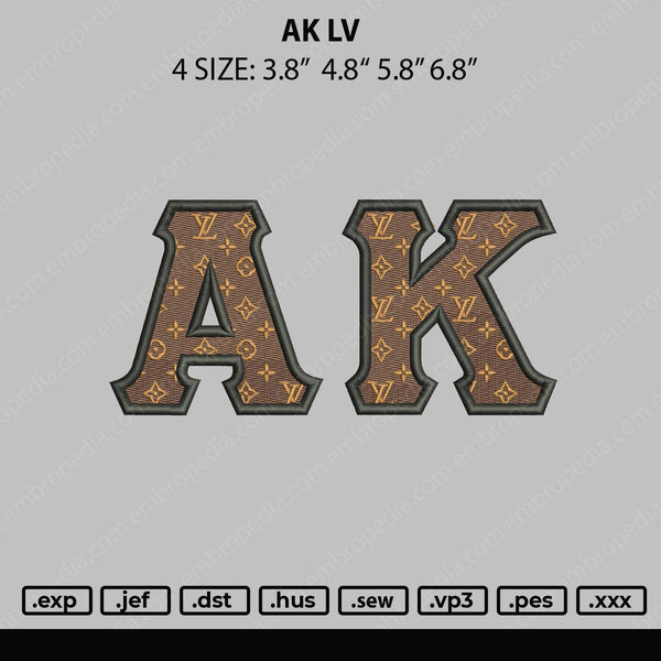 AK LV Embroidery File 4 size