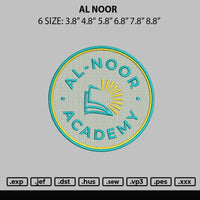 Al Noor Embroidery File 6 sizes