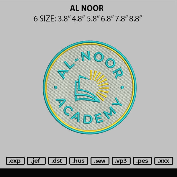 Al Noor Embroidery File 6 sizes