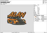 Alantext Car Embroidery File 6 sizes