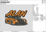 Alantext Car Embroidery File 6 sizes
