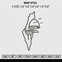 Map 0702 Embroidery File 6 sizes
