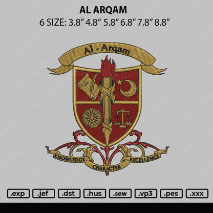 Al Arqam Embroidery File 6 sizes