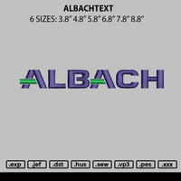 Albachtext Embroidery File 6 sizes