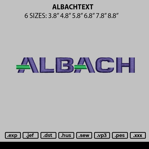 Albachtext Embroidery File 6 sizes
