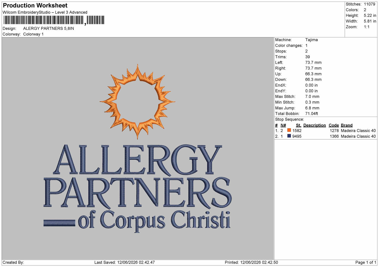 Allergytext Embroidery File 6 sizes