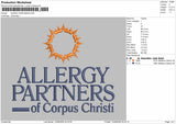 Allergytext Embroidery File 6 sizes