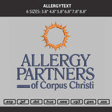 Allergytext Embroidery File 6 sizes