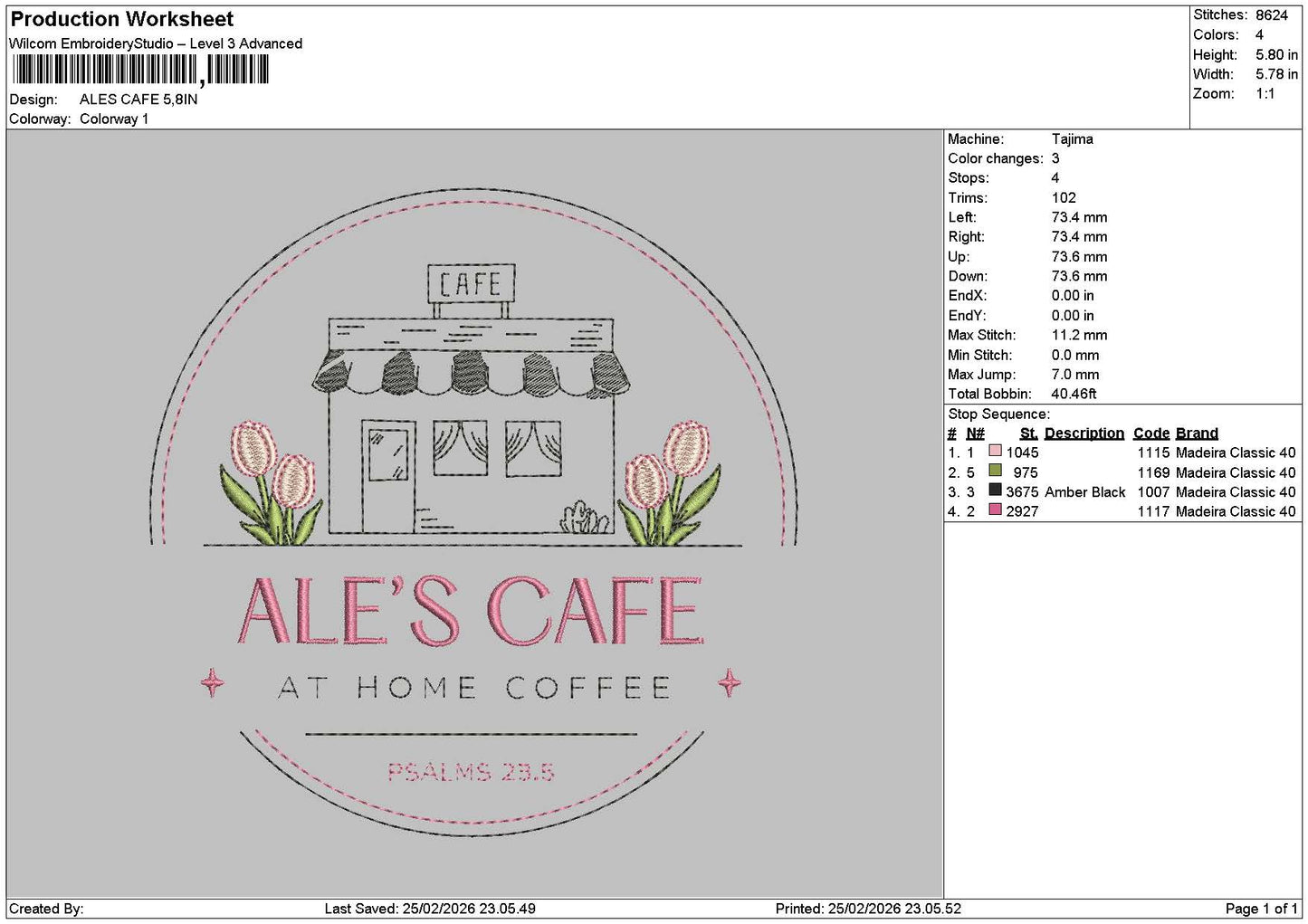 Alestext Embroidery File 6 sizes