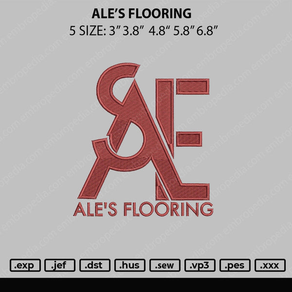 Ale's Flooring Embroidery File 5 sizes