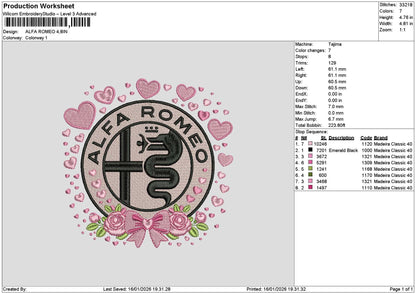 Romeotext Circle Embroidery File 6 sizes