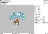 Alice Embroidery File 6 sizes