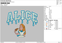 Alice Embroidery File 6 sizes