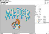 Alice Embroidery File 6 sizes