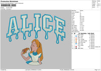 Alice Embroidery File 6 sizes