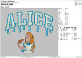 Alice Embroidery File 6 sizes